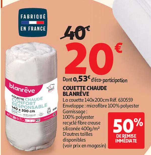 COUETTE CHAUDE BLANREVE