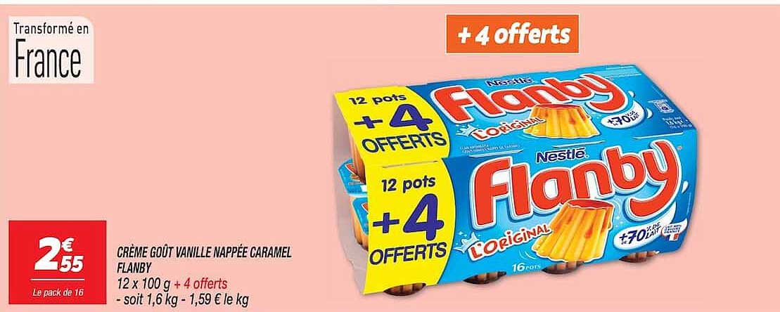 CRÈME GOÛT VANILLE NAPPÉE CARAMEL FLANBY