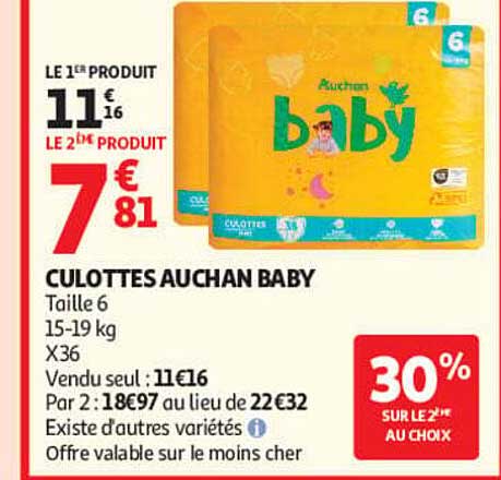 Culottes Auchan Baby