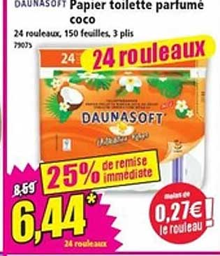 DAUNASOFT Papier toilette parfumé coco