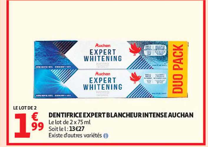 DENTIFRICE EXPERT BLANCHEUR INTENSE AUCHAN