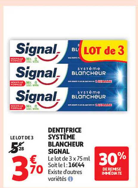 DENTIFRICE SYSTÈME BLANCHEUR SIGNAL