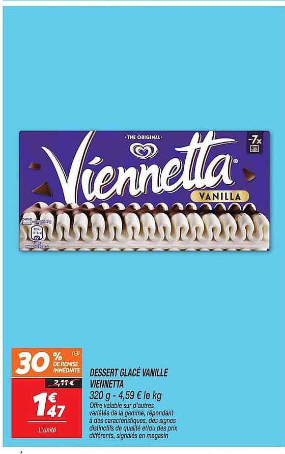 DESSERT GLACÉ VANILLE VIENNETTA