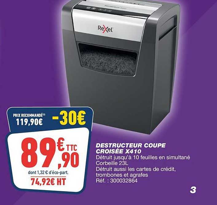 DESTRUCTEUR COUPE CROISÉE X410