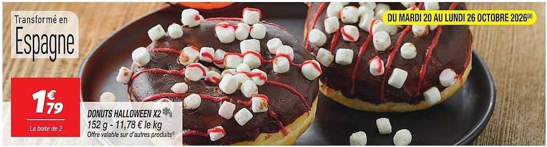 DONUTS HALLOWEEN X2 152 g - 11,78 € le kg