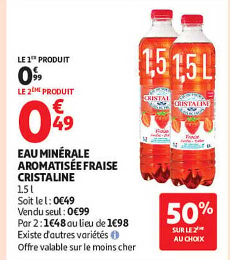 EAU MINÉRALE AROMATISÉE FRAISE CRISTALINE