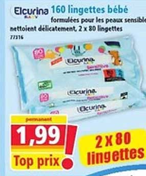 Elcurina 160 lingettes bébé