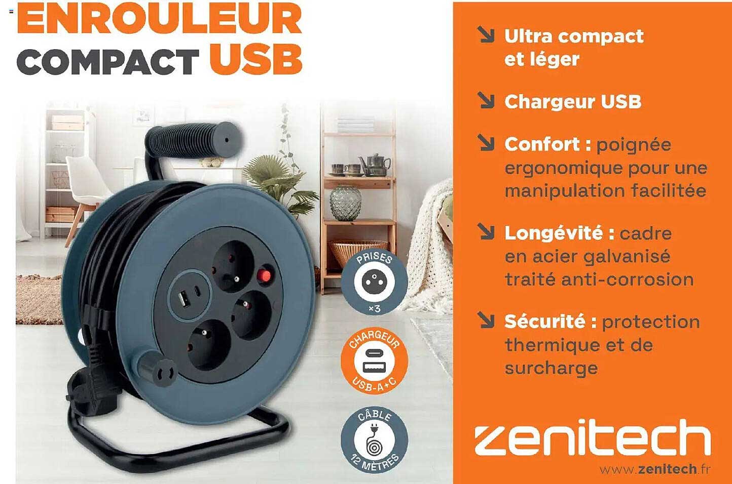 ENROULEUR COMPACT USB