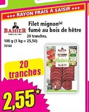 Filet mignon fumé au bois de hêtre