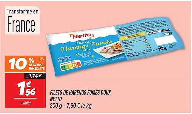 FILETS DE HARENGS FUMÉS DOUX NETTO