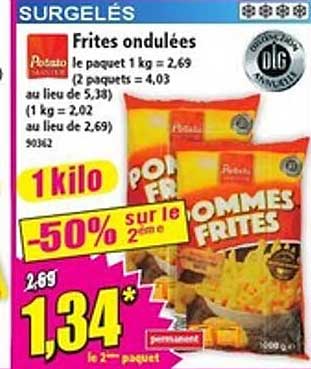 Frites ondulées