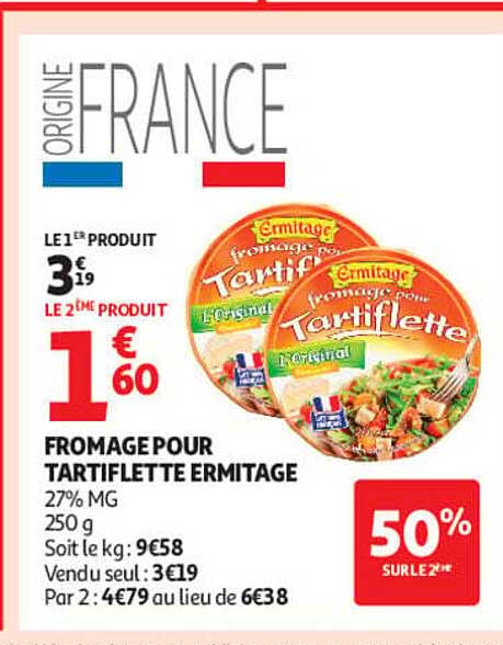FROMAGE POUR TARTIFLETTE ERMITAGE
