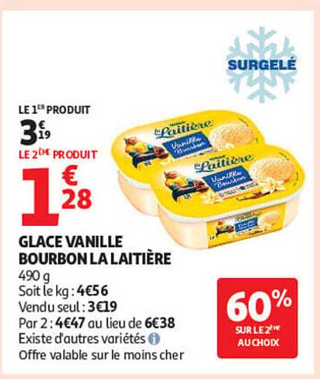 GLACE VANILLE BOURBON LA LAITIÈRE