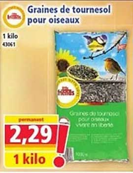 Graines de tournesol pour oiseaux