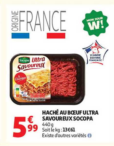 HACHÉ AU BŒUF ULTRA SAVOUREUX SOCOPA 440 g