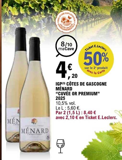 IGP Côtes de Gascogne Ménard "Cuvée Or Premium" 2025