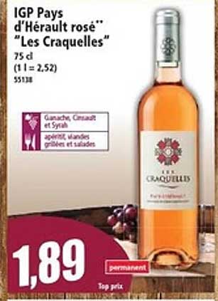 IGP Pays d'Hérault rosé "Les Craquelles"