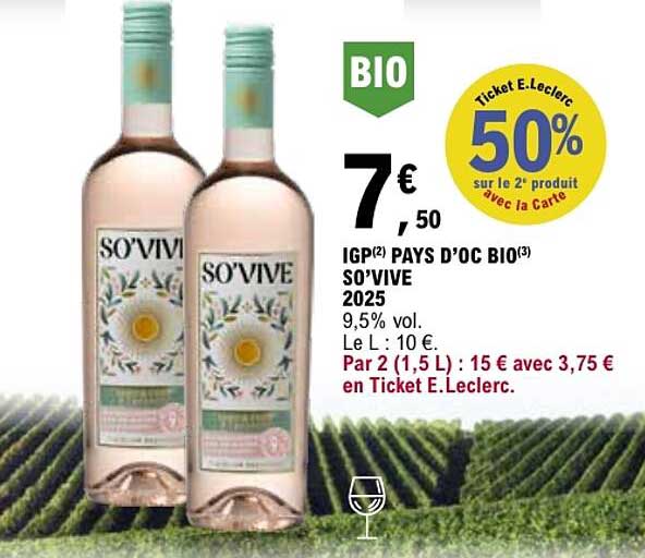 IGP PAYS D’OC BIO SO’VIVE 2025