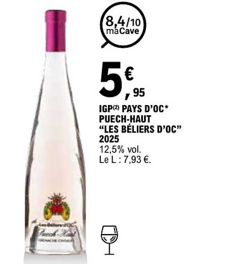 IGP(2) PAYS D’OC* PUECH-HAUT “LES BÉLIERS D’OC” 2025