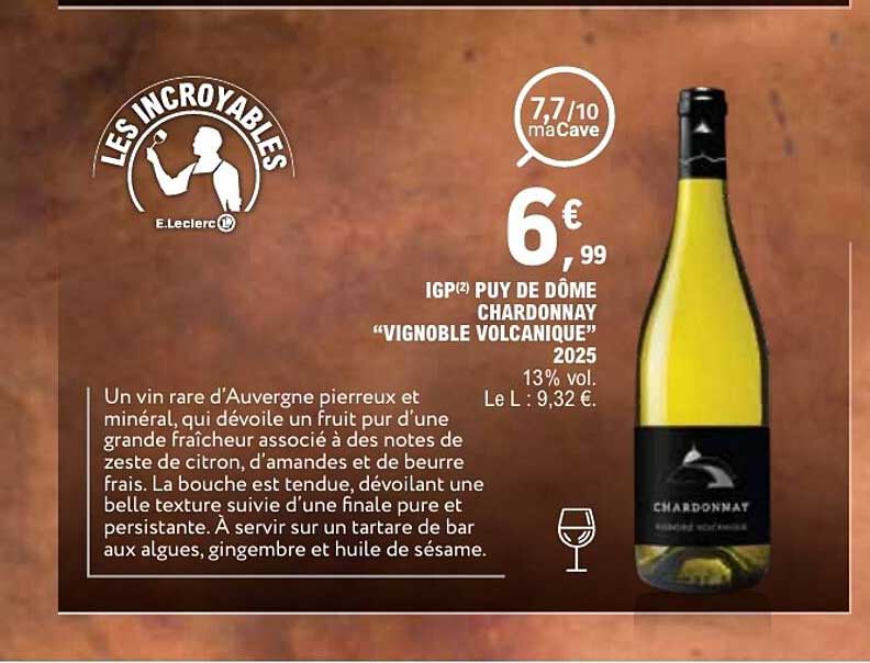 IGP² PUY DE DÔME CHARDONNAY “VIGNOBLE VOLCANIQUE” 2025