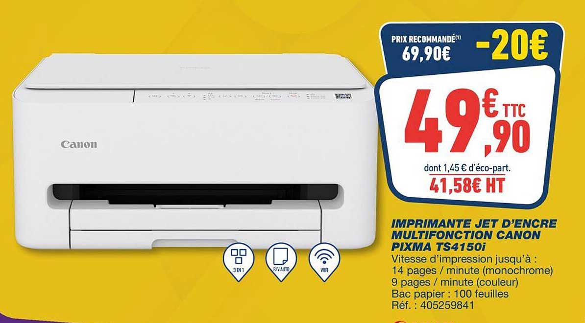 IMPRIMANTE JET D’ENCRE MULTIFONCTION CANON PIXMA TS4150i
