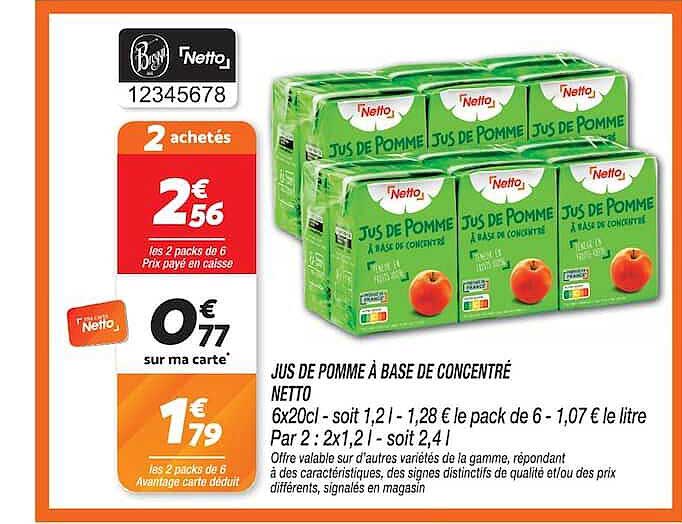 JUS DE POMME À BASE DE CONCENTRÉ NETTO