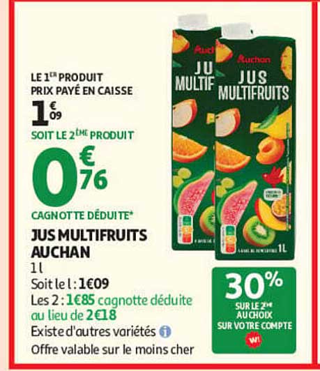 JUS MULTIFRUITS AUCHAN