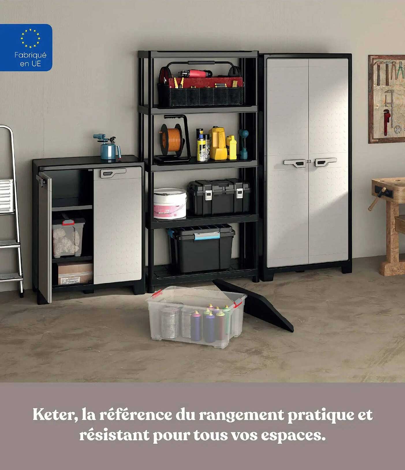 Keter, la référence du rangement pratique et résistant pour tous vos espaces.