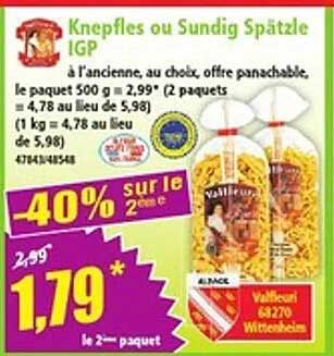 Knepfles ou Sundig Spätzle IGP