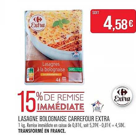 LASAGNE BOLOGNAISE CARREFOUR EXTRA