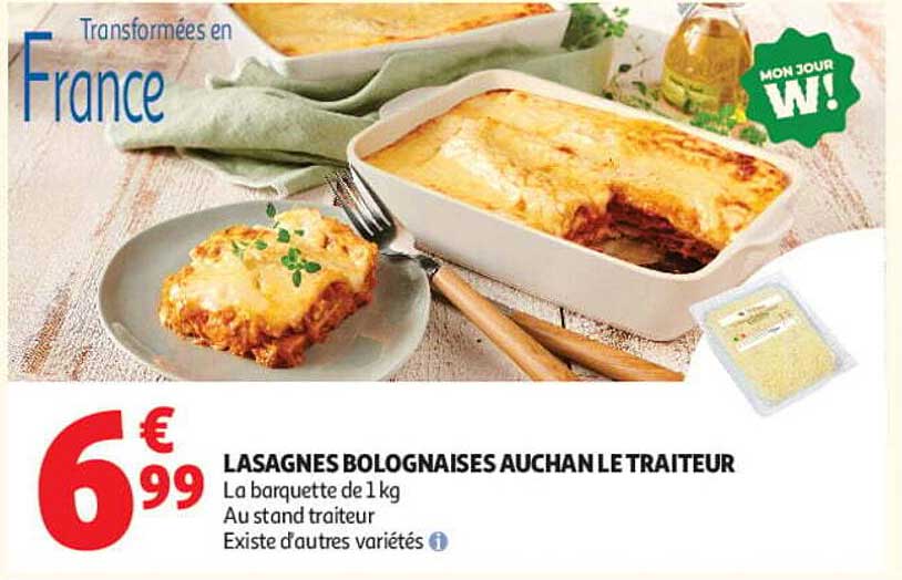 LASAGNES BOLOGNAISES AUCHAN LE TRAITEUR