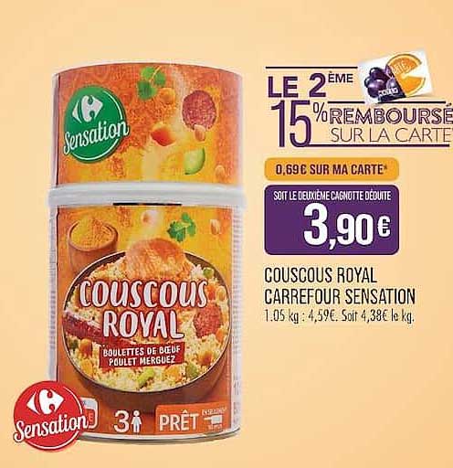 LE 2ÈME 15% REMBOURSÉ SUR LA CARTE