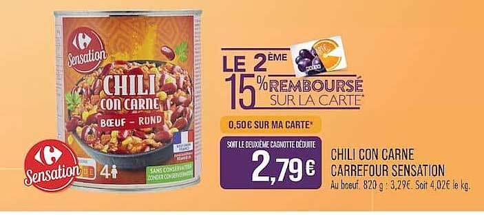 LE 2ÈME 15% REMBOURSÉ SUR LA CARTE