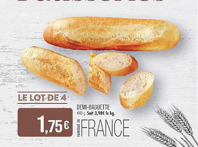 LE LOT DE 4 DEMI-BAGUETTE