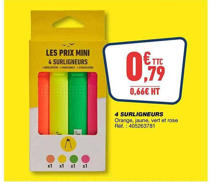 LES PRIX MINI 4 SURLIGNEURS