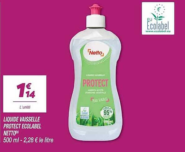 LIQUIDE VAISSELLE PROTECT ECOLABEL NETTO