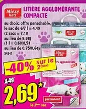 LITIÈRE AGGLOMÉRANTE COMPACTE