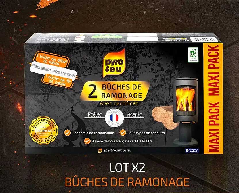 LOT X2 BÛCHES DE RAMONAGE