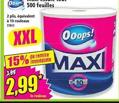 Maxi essuie-tout 500 feuilles