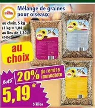 Mélange de graines pour oiseaux