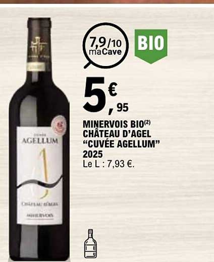 MINERVOIS BIO CHÂTEAU D’AGEL "CUVÉE AGELLUM" 2025