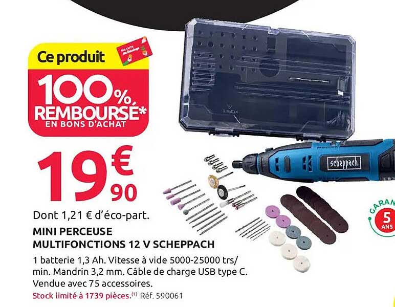 MINI PERCEUSE MULTIFONCTIONS 12 V SCHEPPACH