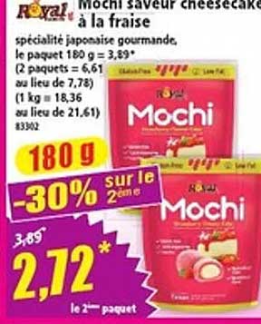 Mochi saveur cheesecake à la fraise