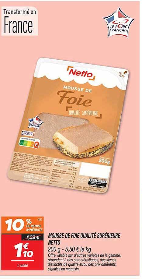 MOUSSE DE FOIE QUALITÉ SUPÉRIEURE NETTO