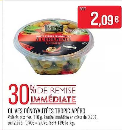 OLIVES DÉNOYAUTÉES TROPIC APÉRO