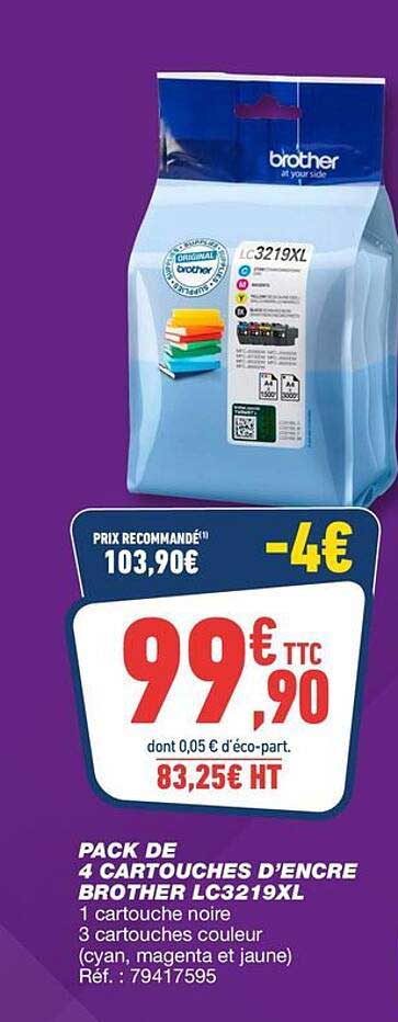 PACK DE 4 CARTOUCHES D’ENCRE BROTHER LC3219XL