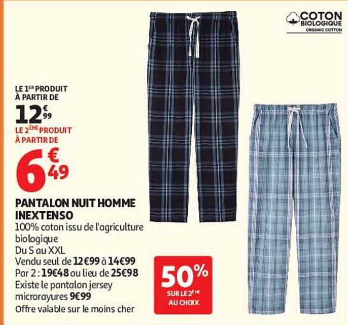 PANTALON NUIT HOMME INEXTENSO