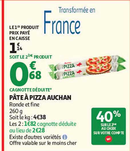 PÂTE À PIZZA AUCHAN