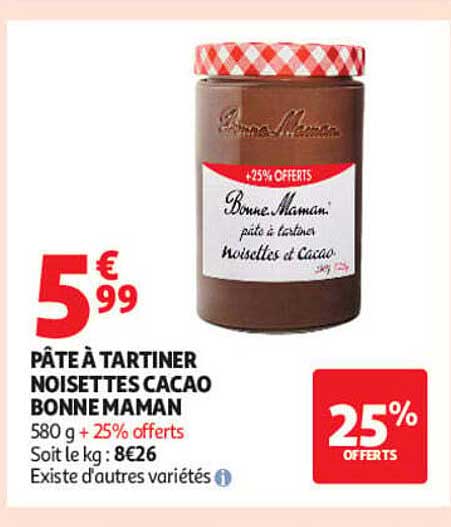 PÂTE À TARTINER NOISETTES CACAO BONNE MAMAN