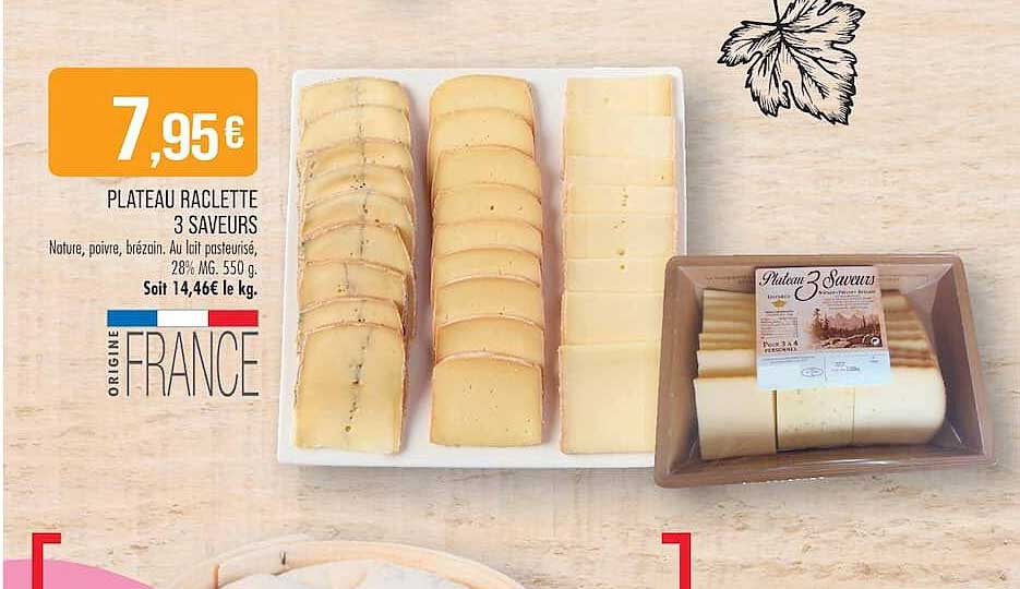 PLATEAU RACLETTE 3 SAVEURS